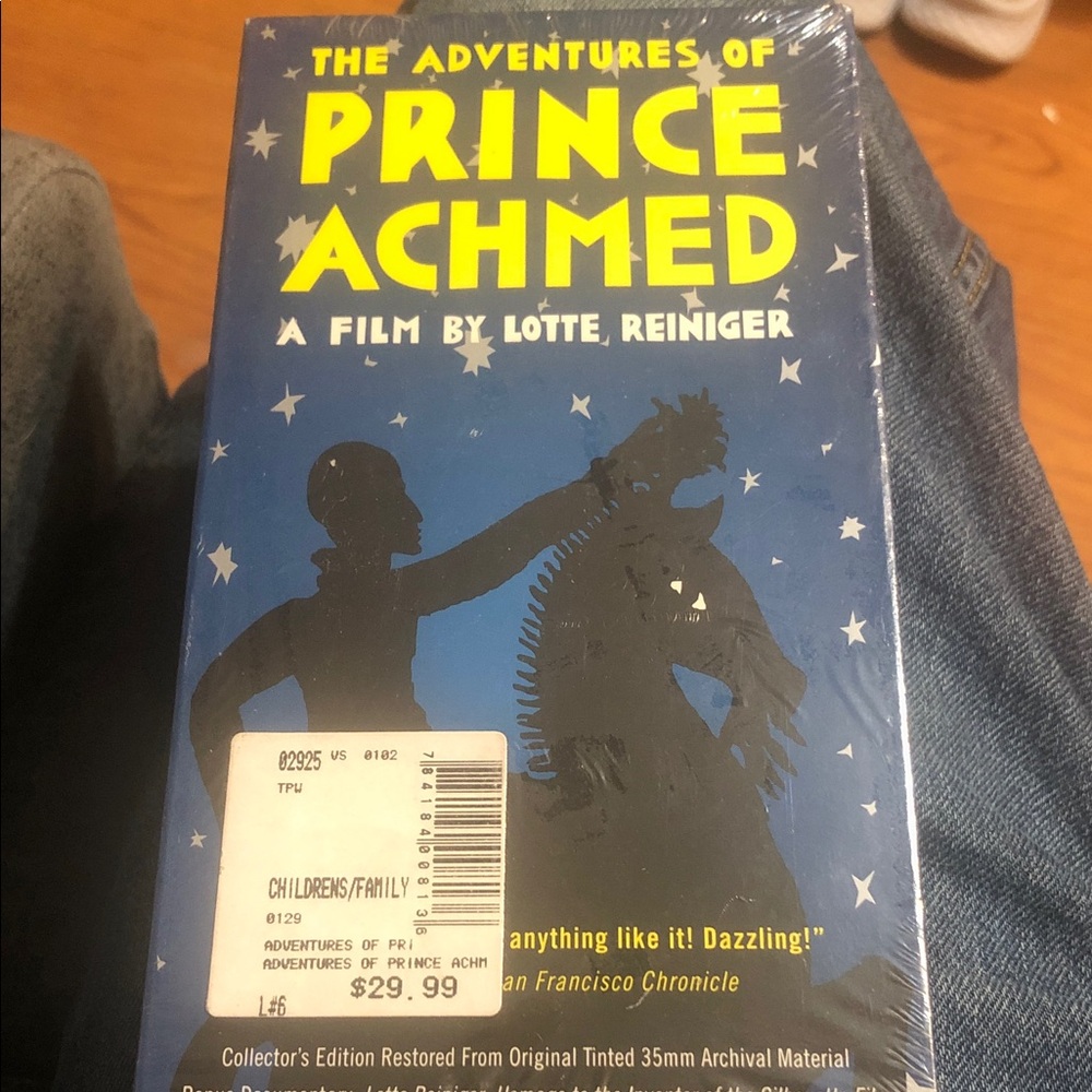 The Adventures of Prince Achmed VHS Tape